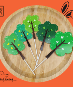 Set 5 que giấy cắm mẫu cây xanh